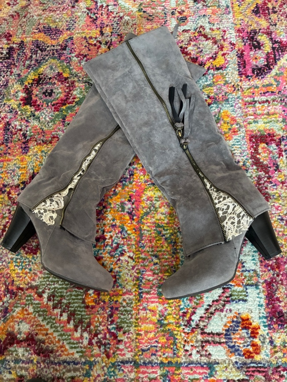 Faux Suede Tall Boots